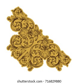 Baroque vector of vintage element for design. Decorative design element filigree calligraphy vector. You can use for wedding decoration of greeting card and laser cutting.