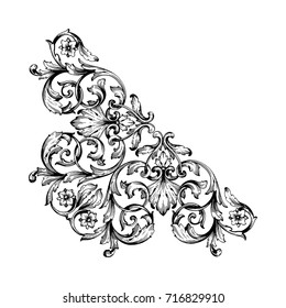 Baroque vector of vintage element for design. Decorative design element filigree calligraphy vector. You can use for wedding decoration of greeting card and laser cutting.
