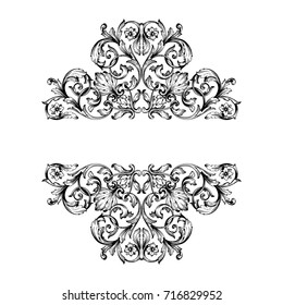 Baroque vector of vintage element for design. Decorative design element filigree calligraphy vector. You can use for wedding decoration of greeting card and laser cutting.