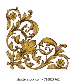 Baroque vector of vintage element for design. Decorative design element filigree calligraphy vector. You can use for wedding decoration of greeting card and laser cutting.