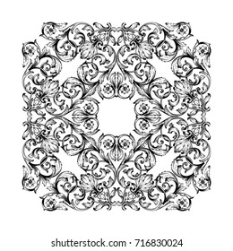 Baroque vector of vintage element for design. Decorative design element filigree calligraphy vector. You can use for wedding decoration of greeting card and laser cutting.