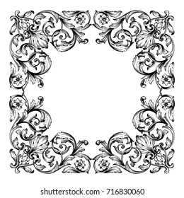 Baroque vector of vintage element for design. Decorative design element filigree calligraphy vector. You can use for wedding decoration of greeting card and laser cutting.