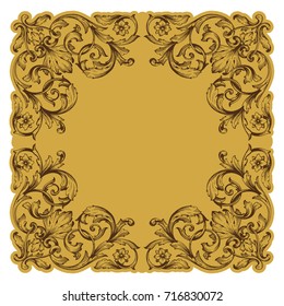 Baroque vector of vintage element for design. Decorative design element filigree calligraphy vector. You can use for wedding decoration of greeting card and laser cutting.
