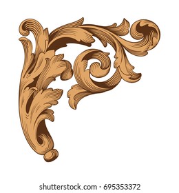 Baroque vector of vintage elements for design. Decorative design element filigree calligraphy vector. You can use for wedding decoration of greeting card and laser cutting.