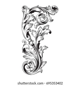 Baroque vector of vintage elements for design. Decorative design element filigree calligraphy vector. You can use for wedding decoration of greeting card and laser cutting.