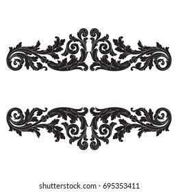 Baroque vector of vintage elements for design. Decorative design element filigree calligraphy vector. You can use for wedding decoration of greeting card and laser cutting.