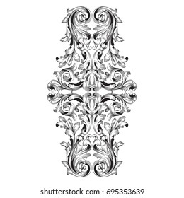 Baroque vector of vintage elements for design. Decorative design element filigree calligraphy vector. You can use for wedding decoration of greeting card and laser cutting.
