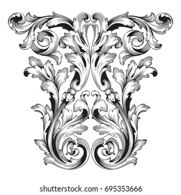 Baroque vector of vintage elements for design. Decorative design element filigree calligraphy vector. You can use for wedding decoration of greeting card and laser cutting.