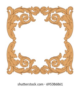Baroque vector of vintage elements for design. Decorative design element filigree calligraphy vector. You can use for wedding decoration of greeting card and laser cutting.