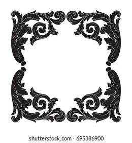 Baroque vector of vintage elements for design. Decorative design element filigree calligraphy vector. You can use for wedding decoration of greeting card and laser cutting.