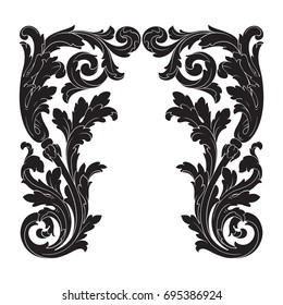 Baroque vector of vintage elements for design. Decorative design element filigree calligraphy vector. You can use for wedding decoration of greeting card and laser cutting.