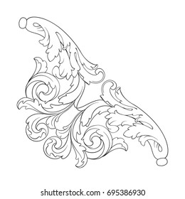 Baroque vector of vintage elements for design. Decorative design element filigree calligraphy vector. You can use for wedding decoration of greeting card and laser cutting.