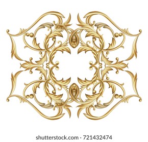 Baroque vignette. Golden decorative element.
