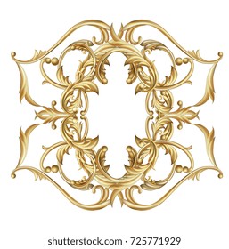 Baroque vignette. Golden decorative element.
