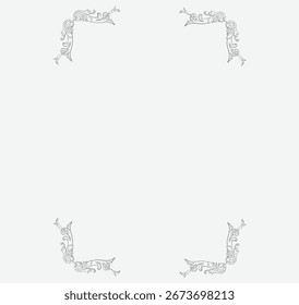 Baroque vintage border frame. Line art frame.