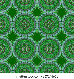 Baroque vintage damask seamless pattern in pink, green and red colors. Luxury classic ornament, royal victorian texture for wallpapers, print, textile or fabric. Vector illustration.