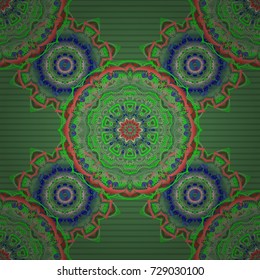 Baroque vintage damask seamless pattern in purple, green and red colors. Luxury classic ornament, royal victorian texture for wallpapers, print, textile or fabric. Vector illustration.