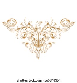 Baroque vintage element for design. Decorative design element filigree calligraphy vector. You can use for wedding decoration of greeting card and laser cutting.