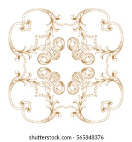 Baroque vintage element for design. Decorative design element filigree calligraphy vector. You can use for wedding decoration of greeting card and laser cutting.