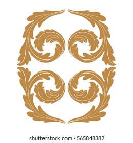 Baroque vintage element for design. Decorative design element filigree calligraphy vector. You can use for wedding decoration of greeting card and laser cutting.