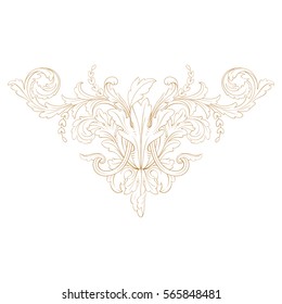 Baroque vintage element for design. Decorative design element filigree calligraphy vector. You can use for wedding decoration of greeting card and laser cutting.