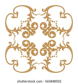 Baroque vintage element for design. Decorative design element filigree calligraphy vector. You can use for wedding decoration of greeting card and laser cutting.
