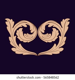 Baroque vintage element for design. Decorative design element filigree calligraphy vector. You can use for wedding decoration of greeting card and laser cutting.