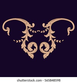 Baroque vintage element for design. Decorative design element filigree calligraphy vector. You can use for wedding decoration of greeting card and laser cutting.