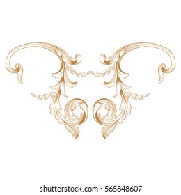 Baroque vintage element for design. Decorative design element filigree calligraphy vector. You can use for wedding decoration of greeting card and laser cutting.