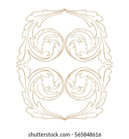 Baroque vintage element for design. Decorative design element filigree calligraphy vector. You can use for wedding decoration of greeting card and laser cutting.