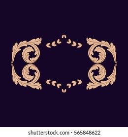 Baroque vintage element for design. Decorative design element filigree calligraphy vector. You can use for wedding decoration of greeting card and laser cutting.