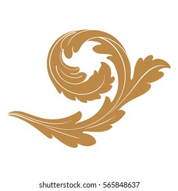 Baroque vintage element for design. Decorative design element filigree calligraphy vector. You can use for wedding decoration of greeting card and laser cutting.