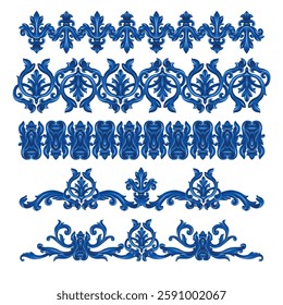 Baroque vintage elements isolated. Vector