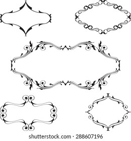 Baroque vintage frame set is on white