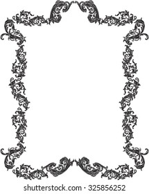 Baroque vintage nice art frame is on white