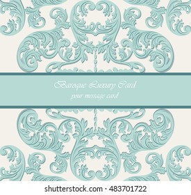 Baroque Vintage Vector Card. Damask Royal Decor. Elegant Poster for weddings, ceremony, events