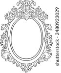 Baroque vintage wedding crest frame. Family wreath.