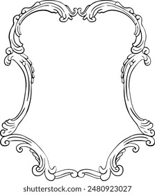 Baroque vintage wedding crest frame. Family wreath.