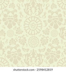 Baroque wallpaper. Decorative floral elements seamless fabric design pattern II