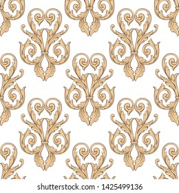 Baroque Wallpaper Floral Ornament Seamless Vector Stock Vector (Royalty ...