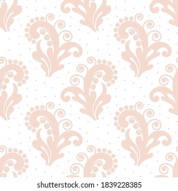 Baroque wallpaper. Seamless vector background ornate art deco decorative leaves. Damascus