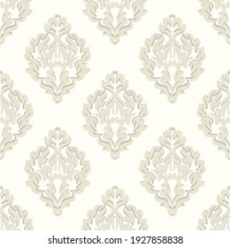 Baroque wallpaper. Seamless vector background ornate art deco decorative leaves. Damascus