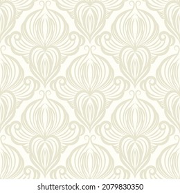 Baroque wallpaper. Seamless vector background ornate art deco decorative leaves. Damascus