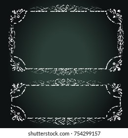 Baroque-like ornaments like decorated with chalk, decorative ruling, decorative frame, background image, enclosing ruler, vector data