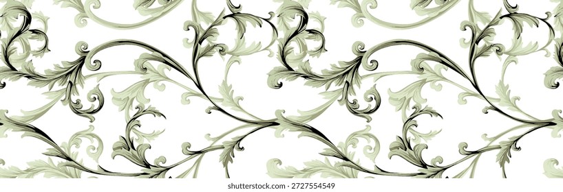 Baroque-style decorative frame featuring an intricate vector design.