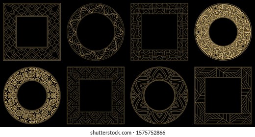 Baroque-style patterns. Ornaments. Vintage frame. Greeting card. Wedding invitation. Retro style. Wenzel, decorative frames. Vector logo, template, labels, and icons. Vector illustration.