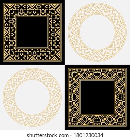 Baroque-style patterns. Ornaments. Vintage frame. Greeting card. Wedding invitation. Retro style. Wenzel, decorative frames. Vector logo, template, labels, and icons. Vector illustration.