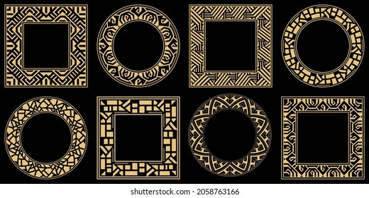 Baroque-style patterns. Ornaments. Vintage frame. Greeting card. Wedding invitation. Retro style. Wenzel, decorative frames. Vector logo, template, labels, and icons. Vector illustration.