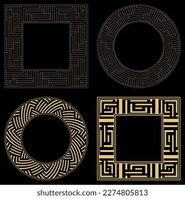 Patrones de estilo barroco. Ornamentos. Marco vintage. Tarjeta de felicitación. Invitación a la boda. Estilo retro. Wenzel, cuadros decorativos. Logo vector, plantilla, etiquetas e iconos. Ilustración vectorial.