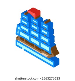 barque ancient ship isometric icon vector. barque ancient ship sign. isolated symbol illustration
